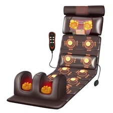 Heated Electric Massage Mat - Full Body Vibrating Pad for Pain & Stress Relief