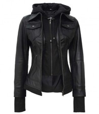 Women's Genuine Lambskin Leather Motorcycle Slim Fit Women Stylish Biker Jacket