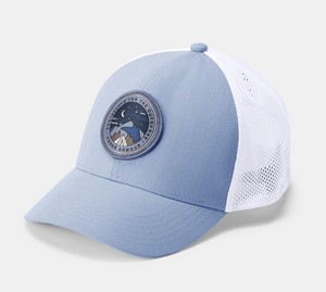 blue and white under armour hat