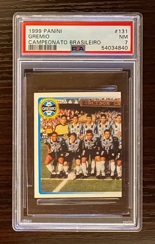 1999 Ronaldinho Rookie Panini Gremio Team Campeonato Brasileiro Sticker PSA 7