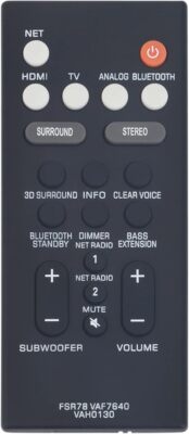 FSR78 VAF7640 VAH0130 Ersetzte Fernbedienung for Yamaha Soundbar YAS-207YAS-107