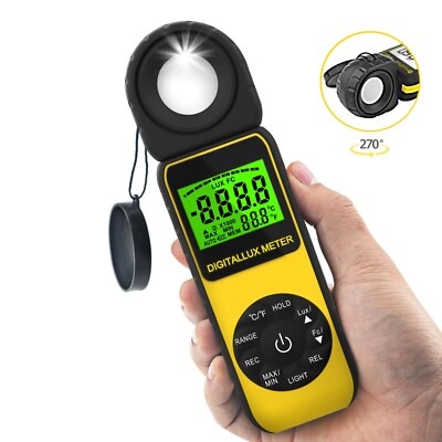 Digital Handheld Light Meter Illuminometer 400,000 Lux Photometer Detector 881D