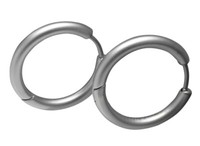 Unisex Ohrringe Titan StäBchen Edelstahl Creolen 20 Mm Ø Silber Matt Slim Tube