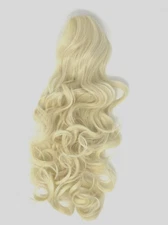Ponytail Hairpiece Extension Claw Clip on in Hair 20 inch Long Wave Curly Blonde