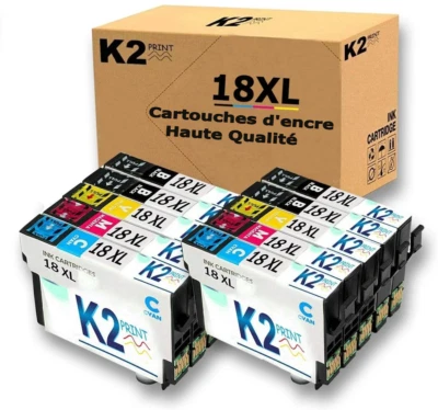 K2PRINT Cartouche Epson : XP212 XP215 XP312 XP315 XP412 XP415 XP422 XP225 XP325 XP425