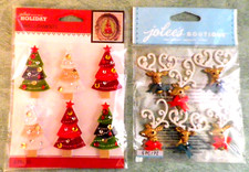 2 Packs Jolee's 3D Christmas Stickers Reindeer  Christmas Trees