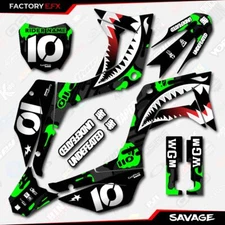 Black & Green Crf110 Savage Racing Graphics kit fits Honda 2019-2025 decal 19-25