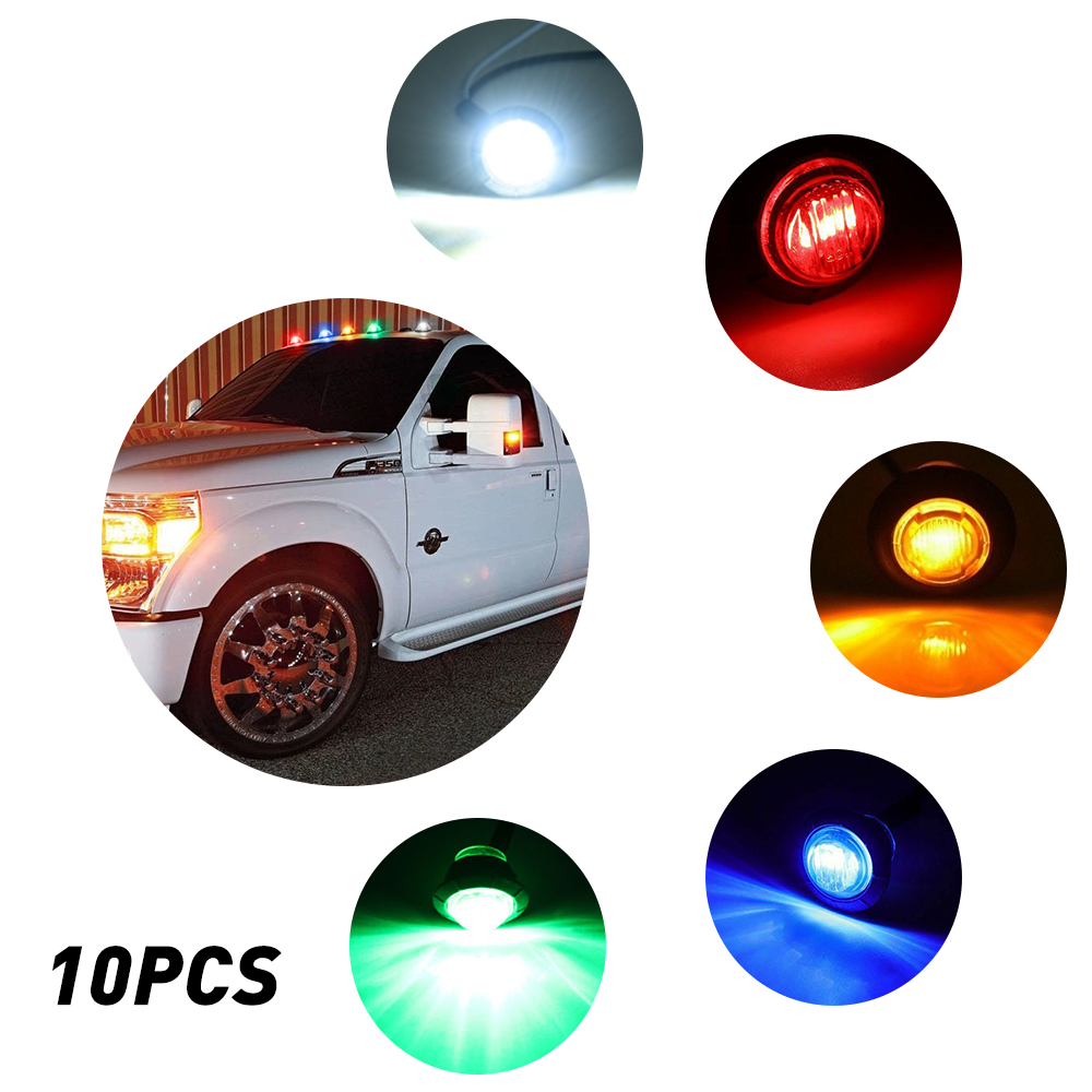 10x LED Side Marker Bullet Lamps for Trucks Trailers Boats ATVs RVs