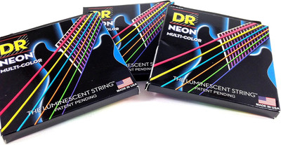 DR Guitar Strings 3 Sets Electric Neon Multicolor 9-42 Lite