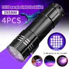 4X UV LED Flashlight Ultra Violet Blacklight Light Tactical Inspection Torch 395