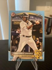 Romeo Sanabria 2025 1st Bowman Prospects #BP-3 Sky Blue Border /499 Padres SP