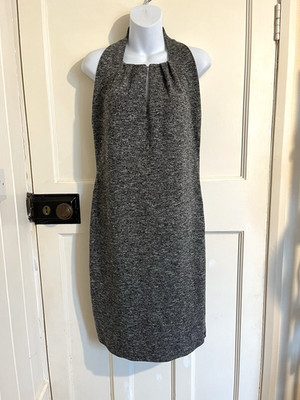 Max Studio Kleid Bodycon Grau Ärmellos Schlüsselloch Größe Medium Brustumfang 36''