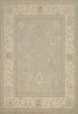 Handmade Transitional Wool Oushak Area Rug 8x10 Ft Vegetable Dye Oriental Carpet