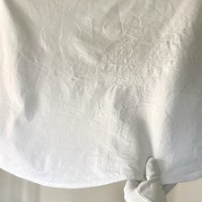 VTG Jonelle White Round Damask Tablecloth 220cm 100% Irish Cotton Rose Floral
