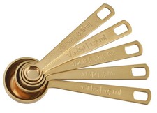Le Creuset Measuring Spoons, Gold, Set of 5 (1/8,1/4,1/2,1Tsp,1Tb)