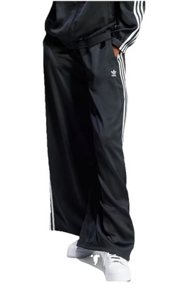 Adidas Women s ADICOLOR SATIN WIDE LEG TRACK PANTS In Black Size 10 New