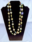 VTG MURANO NECKLACE 23” MILLEFIORI Art GLASS Beads & Rolled Paper Handmade OOAK