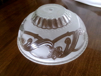 Vintage 9 1/4'' CEILING LIGHT SHADE - Center Hole Art Nouveau Floral