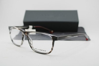 NEW BELLINGER DENMARK RAPTOR C.701 BLACK BROWN RED AUTHENTIC EYEGLASSES 56-16