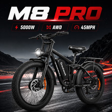 5000W 26" Fast Electric Bike for Adults 45MPH AWD 52V 25Ah Dual Motor Off-Road