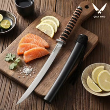Japanese Style Sashimi Knife High Carbon Steel Sushi Slicer Cord Handle Sheath
