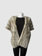 Women's MINT Sapphire Mink Fur Stole Wrap Cape Wedding Woman