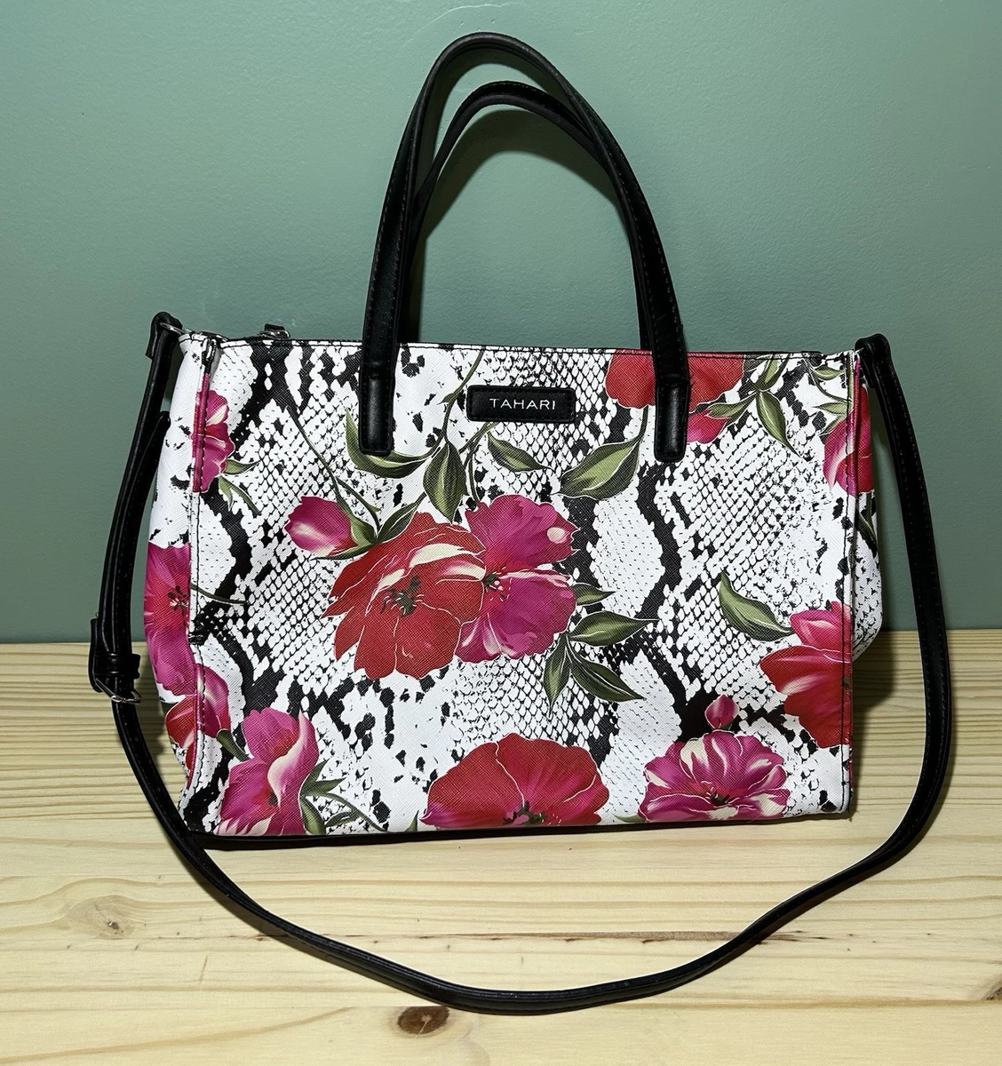 Tahari Floral Snake Satchel 12” L X 9” H | eBay Tahari Large Career Satchel in Snake Pattern - FCM21 main image 0