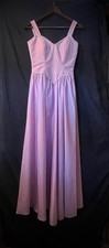Vintage 80s Lavender Party Prom Fairy Princess Rhinestone Trim Formal Dress