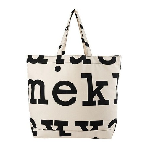 Marimekko Arkera Logo Large Cotton Tote Bag Off White/Black BNIB