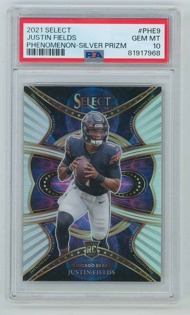 2021 Panini Select Justin Fields Rookie Phenomenon Silver Prizm PSA 10 Gem Mint