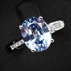 Graceful Cornflower Blue Sapphire 2.80Ct 925 Sterling Silver White Gold Rings