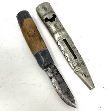 Antique Scandinavian Puukko Knife with Metal Sheath