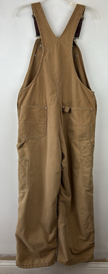 Carhartt Duck Bib Overalls 38 x 27 Double Knee Khaki Quilt Work