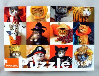 SEESAW HALLOWEEN CATS IN COSTUME 1000 PIECE PUZZLE 19X29 IN