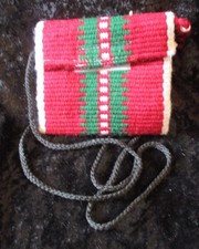 Native American Handwoven Mini Crossbody Lined Handbag with Pony Bead Tassel