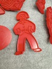 6 Vintage Red Tupperware Cookie Cutters Turkey Christmas Tree Jack O'Lantern  — photo 7
