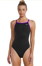 TYR Sport Girls' Solid Durafast Diamondback Swimsuit Size 6