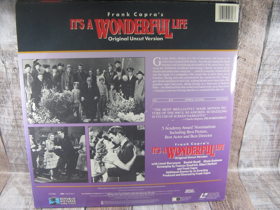 It's A Wonderful Life Laserdisc Videodisc Foto 4 de 4