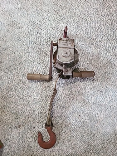 PEC HOIST WINCH MODEL 20 2000 LB  Capacity  Crosby Laughlin Hooks 