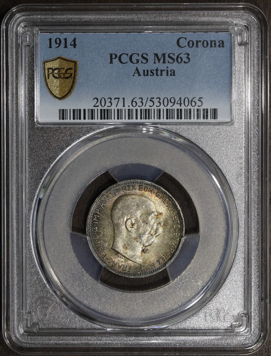 1914年オーストリア コロナ 銀貨　PCGS MS64 1914 Year Austrian Coins for sale | eBay