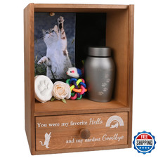 Favonuovy Pet Memorial Shadow Box Keepsake 9.25x13 Cat Memorial Gifts for Loss o