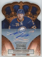 2010-11 Panini Crown Royale Premiere Date Signatures 003/100 Thomas Vanek Auto 