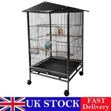 Iron Bird Cage for Parrots, Budgies, Lovebirds - Large Aviary with Rolling Stand