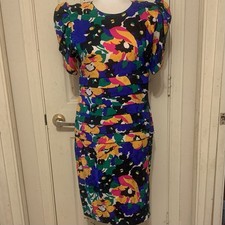 Vintage Flora Kung II New York Dress Women's Size 8   100 silk