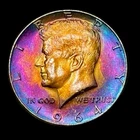 Kennedy Half Dollar 1964 Uncirculated 90% Silver Monster Rainbow Toning