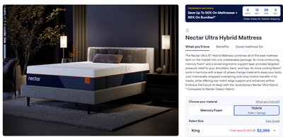 #ad Nectar Ultra Hybrid 15” King Mattress New In Box SHIPS FAST $800.00