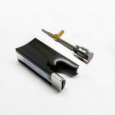 4/4 Violin Bow Ebony Frog Inlaid Abalone Silver Fitting Frog Button Blank No Eye