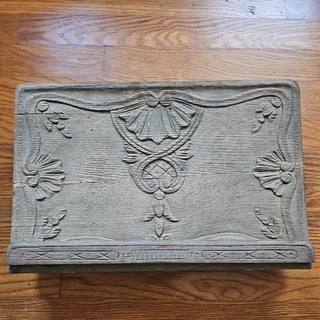 Antique Hand Carved Expandable Book Rack Letter Holder. 15" x 10"