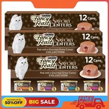 3 Pack Purina Fancy Feast Savory Centers Wet Cat Food Pate Chicken, Salmon, Beef
