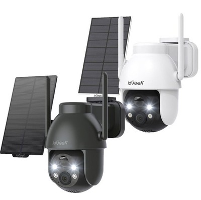 ieGeek 2K Überwachungskamera Aussen Akku Kabellos mit Solarpanel 360°PTZ 4X Zoom